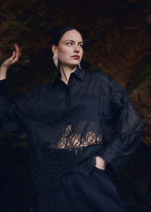 Dolly lace skjorte Sort Copenhagen Muse